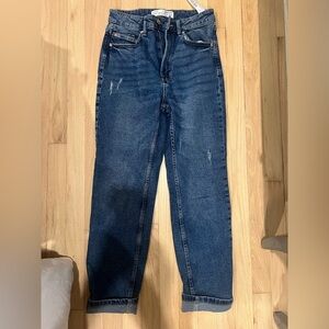 Stradivarius Dark Blue Mom Slim Jeans